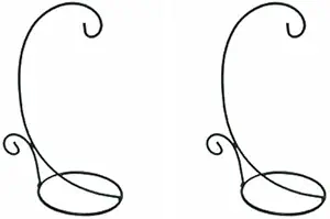 Black Lantern Hook/Air Plant Stand/Flower Pot Stand Holder Set of 2 (Large)