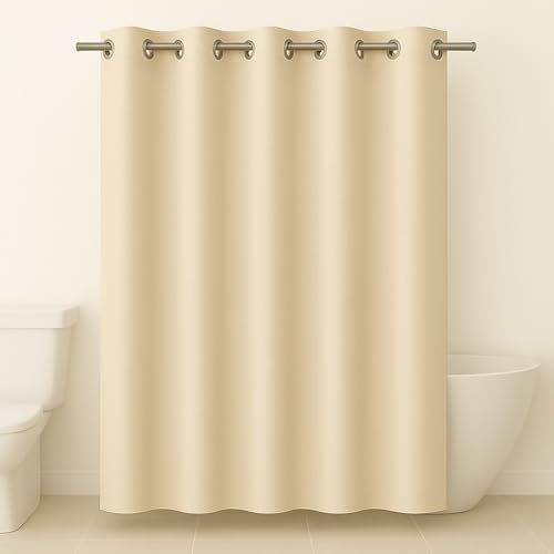 Cortina Para Box de Banheiro em PVC Impermeável e Antimofo - 1,38 x 2m BEGE