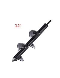 Broca Auger Bit, Antideslizante - 3" x 12" Bombilla de Flor de Jardín HEX Shaft Auger, Earth Auger Bit, Post o Paraguas agujero Digger para 3 8" Broca de Conducción Hex.