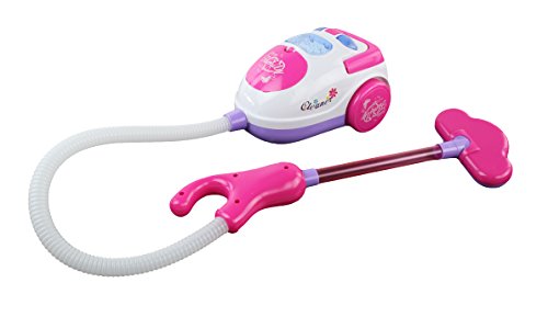 Cute Toy Vacuum Cleaner - Pretend Play Housekeeping Clean up Toy Vacuum Cleaner with Real Suction - For kids Ages 3 and Up - Perfect for Little Girls