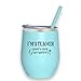 I'm A Teacher, What's Your Superpower? - 12 oz Mint Stainless Steel Vacuum Insulated Wine Tumbler with Lid and Straw (ENGRAVED) - Funny Teacher Birthday Christmas Gift