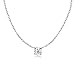 Ice Gems Sterling Silver Small Dainty Round Genuine, Simulated Gemstone or Cubic Zirconia Choker Necklace