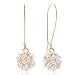 Kamille Handmade Dangle Pearl Earrings For Women - Gold Hoop Drop Earrings For Girls, Gift For Wedding