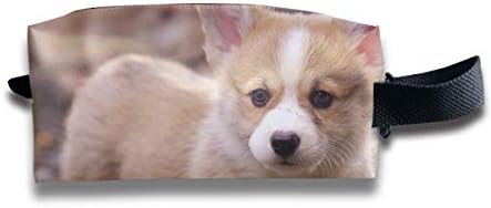 Makeup Cosmetic Bag Adorable Corgi Dog Pattern Zip Travel Portable Storage Pouch for Mens Womens
