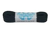 Solid Black 60 Inch Waxed Skate Lace - Derby Laces for Roller Derby, Hockey and Ice Skates, and Boots