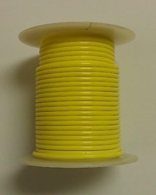YELLOW 26AWG Stranded 600V, Teflon® Insulated Hook Up Wire - 25' Roll