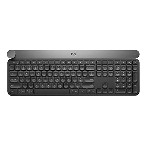 Logitech Craft Advanced Wireless Keyboard with Creative Input Dial and Backlit Keys, Dark Grey and Aluminum