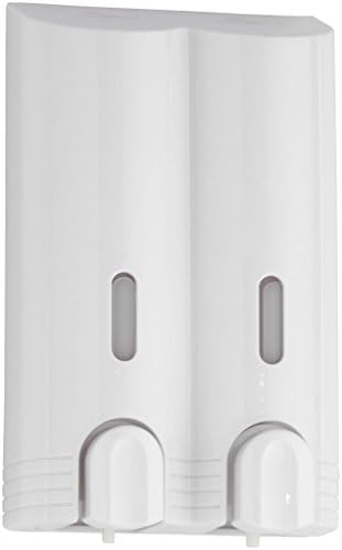 DI Wall Mounted Double Pump Soap Lotion Dispenser Bath W/ Lock System, All White