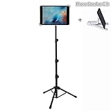 iPad Tripod Stand, LetsRun Height Adjustable Foldable Floor Tablet Tripod Stand for iPad Mini, iPad Air, iPad 1,2,3,4 and All 8-12 Inch Tablets, Carrying Case and Phone Stand as Gifts
