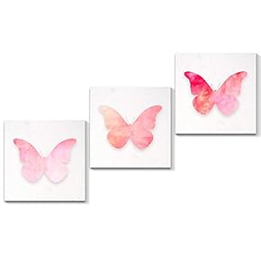 3 Panel Canvas Wall Art Beautiful Butterfly Pictures Home Wall Decorations for Bedroom Living Room Paintings Canvas Prints Framed - 12"x12"x3 Panels