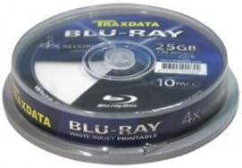 Traxdata BD-R Blu-Ray Full Face White Printable 4x BD-R 10 Pack