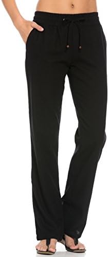 Women's Comfy Elastic Waistband Drawstring Linen Pants