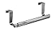 mDesign Over-the-Cabinet Expandable Kitchen Dish Towel Bar Holder - Black/Chrome