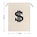 3pcs 11.4x15.3 Inches Large Canvas Money Bags for Party, Costume Money Bag Prop with Dollar Sign, Money Sacks for Halloween Bank Robber Pirate Cowboy Cosplay Theme Party