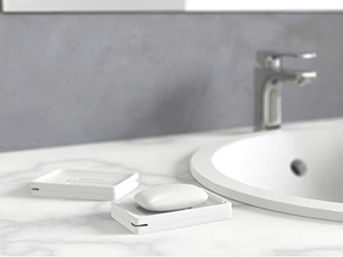 Luvan Soap Dishes case Holder for Bathroom with Drain,Detachable for Easy Cleaning,Made of Food-Grade ABS Plastic,BPA-Free,Keep Soap Dry and Clean,No More Mushy Soap (White,Set of 3) - Thumbnail 6
