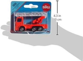 siku 1015, Fire Engine with Turntable Ladder, Metal,Plastic, Red, Extendable ladder, Rojo, 3.31 x 1.26 x 1.61 inches - Image 4