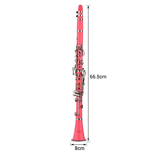 Clarinet,Muslady 17-Key Clarinet,Bb Flat ABS Woodwind Instrument with Carry Case Gloves Cleaning Cloth Mini Screwdriver Reed Case 10pcs Reeds - Thumbnail 6