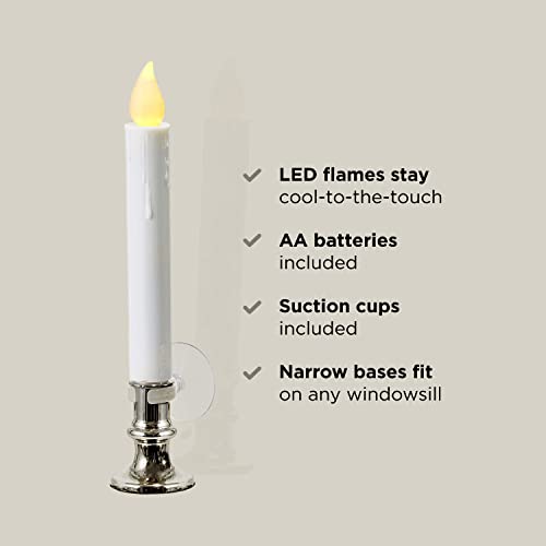 Battery Operated Window Candles Set of 4, Flameless LED Taper with