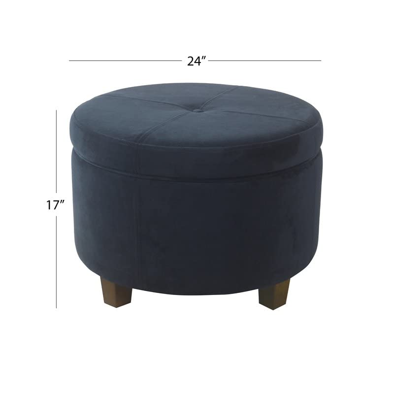HomePop Large Velvet Storage Ottoman Navy Pricepulse
