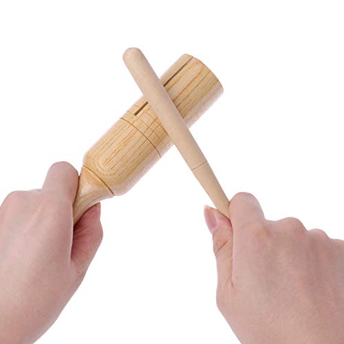 JAGENIE Wood Agogo Guiro Single Tone Block Drum Toy Percussion Beater Musical Instrument