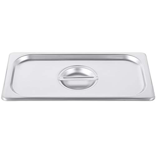 image for Kitma 1/3 Size Stainless Steel Solid Steam Table Pan Cover, Pan Lids, 