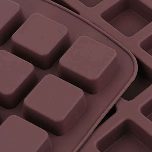 image for Lawei 2 Pack 24 Cavity Brownie Silicone Mold - Square Cake Mold for Ca