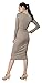 Marycrafts Womens Modest Long Sleeve Sheath Midi Dresses Work Office