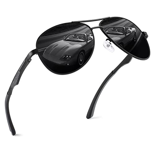 GQUEEN Men's Polarized Sunglasses Premium Al-Mg Mirror Hinges Pilot UV400, MOS1