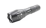LED Tactical Flashlight 10000 mAh 18650 Rechargeable Battery and Charger 1200 Lumens iZEEKER Portable Ultra Bright XML T6 Outdoor Water Resistant Torch with Adjustable Focus and 5 Light Modes