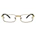 SA106 Art Nouveau Vintage Style Oval Metal Frame Eye Glasses Exposed Lens Yellow Gold