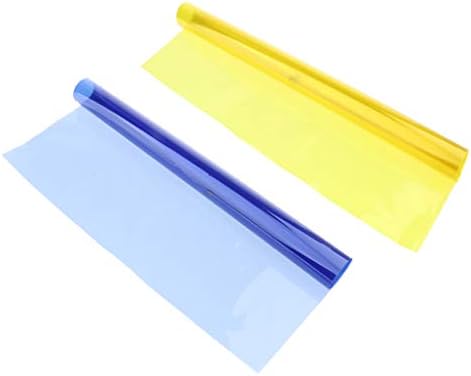 Kesoto 予約販売 カメラフラッシュライト用のユニバーサルフラッシュジェル照明フィルターキットx 2 透明色補正照明フィルムプラスチックシート 青 黄色