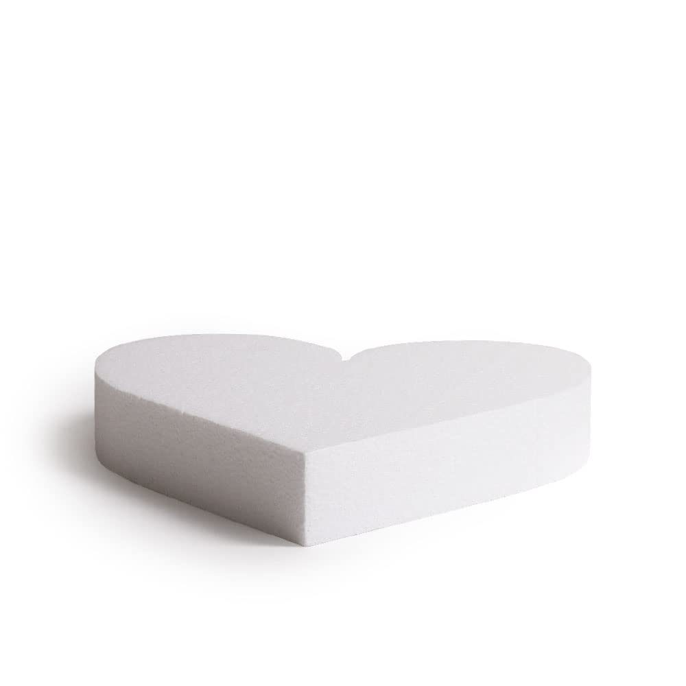 DECORA 0173916 POLYSTYRENE Heart 25X5H CM, Polistirolo, Off-White