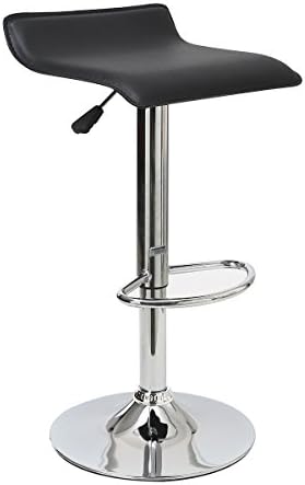 C HENGCHANGCHAIRS Bar Stool Faux Leather Padded Seat Foot Rest Swivel Hydraulic Counter Height Stool Adjustable Height by Gas Lift Mechanism