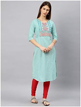 Clothing Kurti Buy Hiral Designer Long Printed Latest Indian Women Turquoise Blue Embroidered A-Line Kurta 25