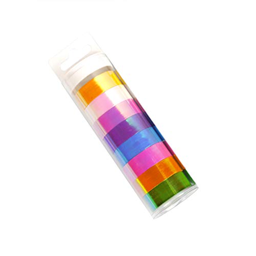 Huanban072 8pcs/Set Gymnastic Tape Rhythmic Gymnastics Decoration Holographic Glitter Tape Ring Stick Accessory 15mm5m Stationery Decorative DIY Masking Tape - Thumbnail 2