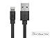 Monoprice Flat Apple MFi Certified Lightning to USB Type-A Charging Cable, 3 Feet, Black - Premium Series