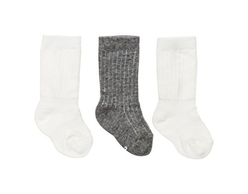 Cheski Baby Knee Socks Stay Put on Baby's Kicking Legs ~ Ribbed 3 Pairs