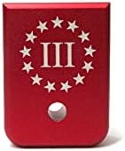 JWH Custom Heavy Extended Anodized RED Aluminum Magazine Glock Base Plate Three Percenter #2