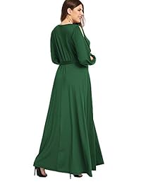 ESPRLIA Vestido maxi casual de manga larga con cintura imperial para mujer