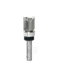 Amana Herramienta 45487 Flush recortar plantilla y patrón 2-flute Router Bit con punta de carburo de Incisión con rodamientos de bolas, 1 4-inch Vástago
