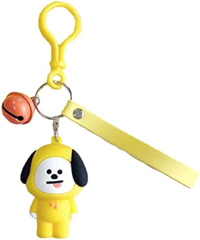 CHRINSTYLE BTS Key Chain with Character Keyring with Bell Accessories Bag Pendant (Chimmy)