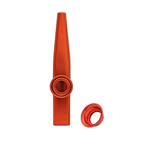 Botrong Metal Kazoos Musical Instruments Flutes for Kids,Guitar, Ukulele, Violin, Piano Keyboard (Red)
