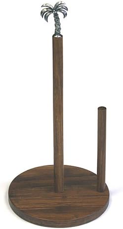 Simply Bamboo Carbonized Bamboo Paper Towel Holder with Metal Palm Tree Ornament