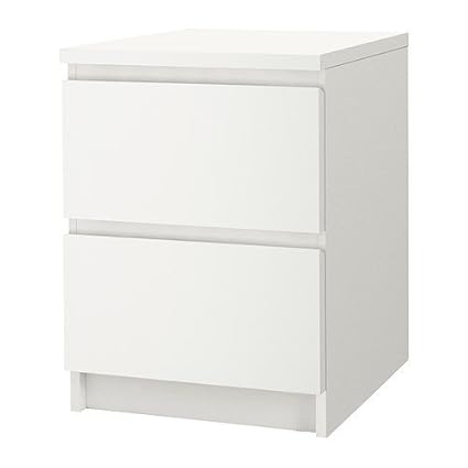 Ikea MALM – Kommode mit 2 Schubladen, Weiß – 40 x 55 cm