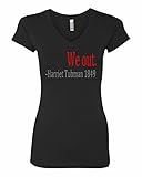Manta Women's We Out Harriet Tubman 1849 V-Neck T-Shirt (Large, Black)