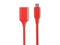 Monoprice Palette Series 2.0 USB-C to USB A Female Cable, 1.5 ft Red (114844)