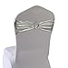 WELMATCH Metallic Silver Spandex Chair Bands Sashes - 100 pcs Wedding Banquet Party Event Decoration Chair Bows Ties (Metallic Silver, 100 pcs)