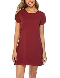 ZEGOLO - Camisón para mujer, 100% algodón, con volantes, tallas S-XXL