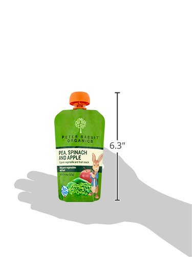 PUMPKIN TREE PETER RABBIT ORGANICS, PEA, SPINACH AND APPLE PUREE, 4.4-OUNCE POUCHES (PACK OF 10)