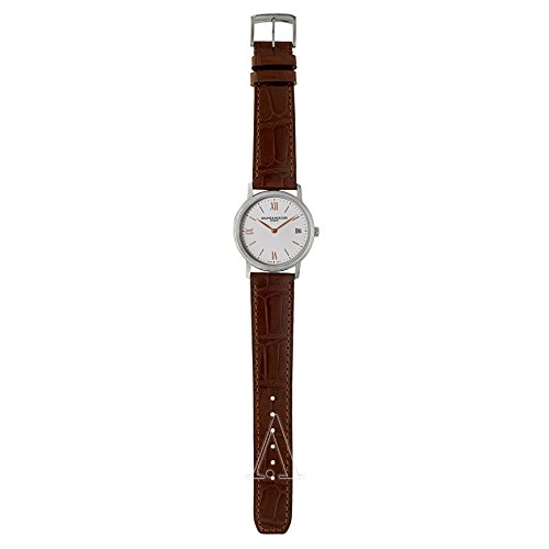 Baume-et-Mercier-Classima-Leder-Mercier-Silber-Damen-Baume-Braun-Uhr-Zifferblatt-und